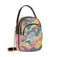thumbnail image 7 of FORMRS Crossbody Bag for Women Quilted Travel Shoulder Cell Phone Purse with Chain Strap Handbag, Yellow Floral Wave, 7 of 7