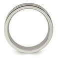 thumbnail image 2 of Grey Titanium Ring Band Wedding Blue Grooved Standard Flat, 2 of 6
