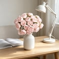 thumbnail image 5 of Virelaxpo 27 Heads Artificial Peony Bouquet Faux Silk Realistic Peony Arrangement in Raffia Wrap for Living Room Table Centerpiece Wedding Home Decor, 5 of 6