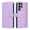 thumbnail image 2 of Compatible with Samsung Galaxy S23 Ultra Case, Premium Leather Wallet Book Case Magnetic Flip RFID Blocking Credit Card Holder Kickstand with Wrist Strap Shock Absorbing Case, Purple, 2 of 11
