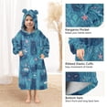 thumbnail image 3 of FORMRS Wearable Blanket Hoodie with Sleeves for Kids Cozy Flannel Sweatshirt, Blue Forest Cat Pattern, 3 of 7