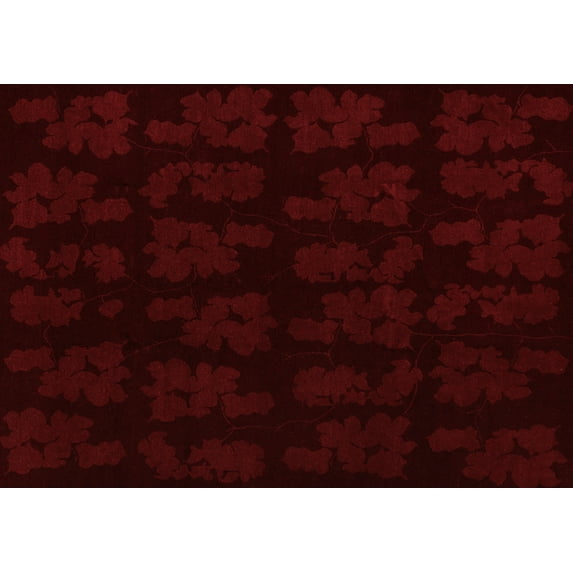 Ahgly Company Indoor Rectangle Abstract Red Modern Area Rugs, 5' x 7'