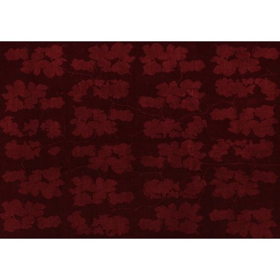 Ahgly Company Machine Washable Indoor Rectangle Abstract Red Modern Area Rugs, 2' x 3'