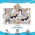 thumbnail image 2 of Cavalier King Charles Spaniel Dog and Flower Hooded Bath Towel，50"x30" for Ages 3 To 12 Kids, Quick Dry Lightweight Soft Microfiber Hood Beach Towel Cover Up for Kids, 2 of 7