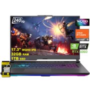 ASUS ROG Strix G17 G713 Gaming Laptop 17.3" WQHD IPS 240Hz AMD 12-Core Ryzen 9 7845HX (Beat i9-12900H) 32GB RAM 1TB SSD GeForce RTX 4060 8GB USB-C RGB Backlit Fast Charging Win11 w/ICP Accessory