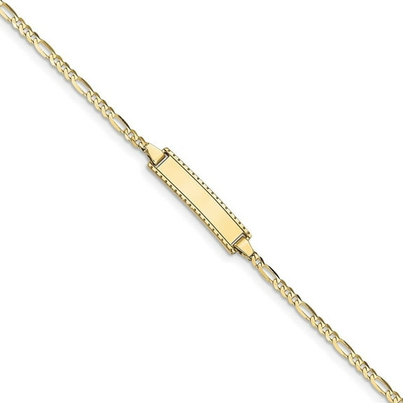 Auriga Fine Jewelry 10K Yellow Gold Figaro Link Id Bracelet 6" for Women