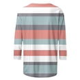thumbnail image 4 of Cagogo Womens Summer Tops 3/4 Sleeve Round Neck T Shirt Under $5 Plus Size Striped Color Block T Shirts Going Out Black Tunics Outfits Mothers Day Gift, 4 of 5