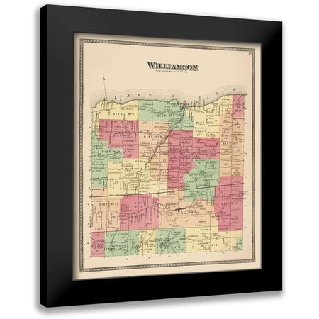 Beers 12x14 Black Modern Framed Museum Art Print Titled - Williamson New York Landowner - Beers 1874