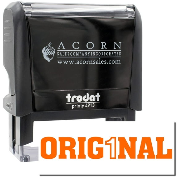 Large Self-Inking Orig1nal Stamp, Trodat Printy 4913, Press and Print Stamping, Impression Size 7/8" x 2-1/4", Up to 10,000 Impressions - Orange Ink