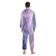 thumbnail image 4 of 1 Piece Adult Onesie Pajamas Cozy & Loose-Fit Sleepsuit Loungewear with Pockets Pink and Blue Marble Texture X-Small, 4 of 7