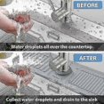 thumbnail image 4 of Gray, 44.5 * 14cm faucet sink splash guard, silicone faucet mat faucet sink mat, longer silicone faucet sink splash guard for kitchen and bathroom use, 4 of 5