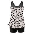 thumbnail image 5 of longantii Womens Swimsuits Tankini Two Piece Fashion Printed Blouson Tank Tops Tummy Control Modest Swimsuits with High Waist Swim Shorts Tankini Swimwear Gray L, 5 of 7