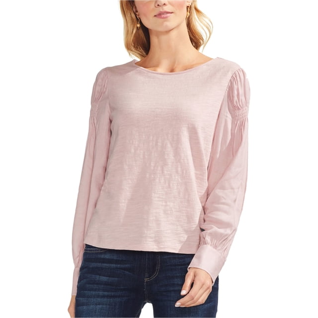Vince Camuto Blusa con hombros fruncidos para mujer, rosa, pequeña