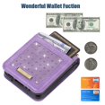 thumbnail image 4 of Galaxy Z Flip 4 Case with Shoulder Strap Lanyard, Allytech Glitter PU Leather Card Holder Pocket Removable Crossbody Strap Case for Samsung Galaxy Z Flip 4 5G 2022, Purple, 4 of 10