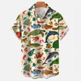 thumbnail image 3 of Camisetas gráficas de animales marinos para hombres, ropa con impresión 3D, camisas hawaianas de playa, camisetas de manga corta Y2K, ropa vintage, blusa con solapa, 3 of 5