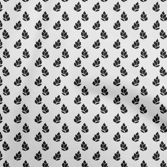 oneOone Cotton Silk White Fabric Asian Block Dress Material Fabric Print Fabric By The Yard 42 Inch Wide