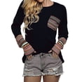 thumbnail image 6 of Xuanfei Women Crew Neck Vintage Splice Print Long Sleeve Blouse, 6 of 6