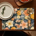 thumbnail image 5 of Pioneer Flower Floral Print Pattern Summer Placemats Table Placemats Set Of 4-Linen Kitchen Washable Placemats Table Mats 12x18 Inch Non-Slip Heat Resistant, 5 of 5