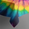 thumbnail image 4 of Colorful Rainbow Tie Dye Spiral Pattern Rectangle Tablecloth 60"x120",Waterproof Polyester Rectangle Table Cloth, Wipeable Spillproof Polyester Tablecloth for Dining, Camping, Indoor and Outdoor, 4 of 6