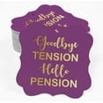 thumbnail image 2 of Inkdotpot Pack Of 50 Good Bye Tension Hello Pension Retirement Paper Tags DIY Craft Bracket Shape Real Gold Foil Hang Tags, 2 of 7