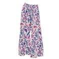 thumbnail image 4 of ZHENHONG Casual Pants for Women Womens Wide Leg Palazzo Pants Boho Floral 2025 Summer Beach Culottes Flowy Casual Trousers For Vacation, 4 of 4