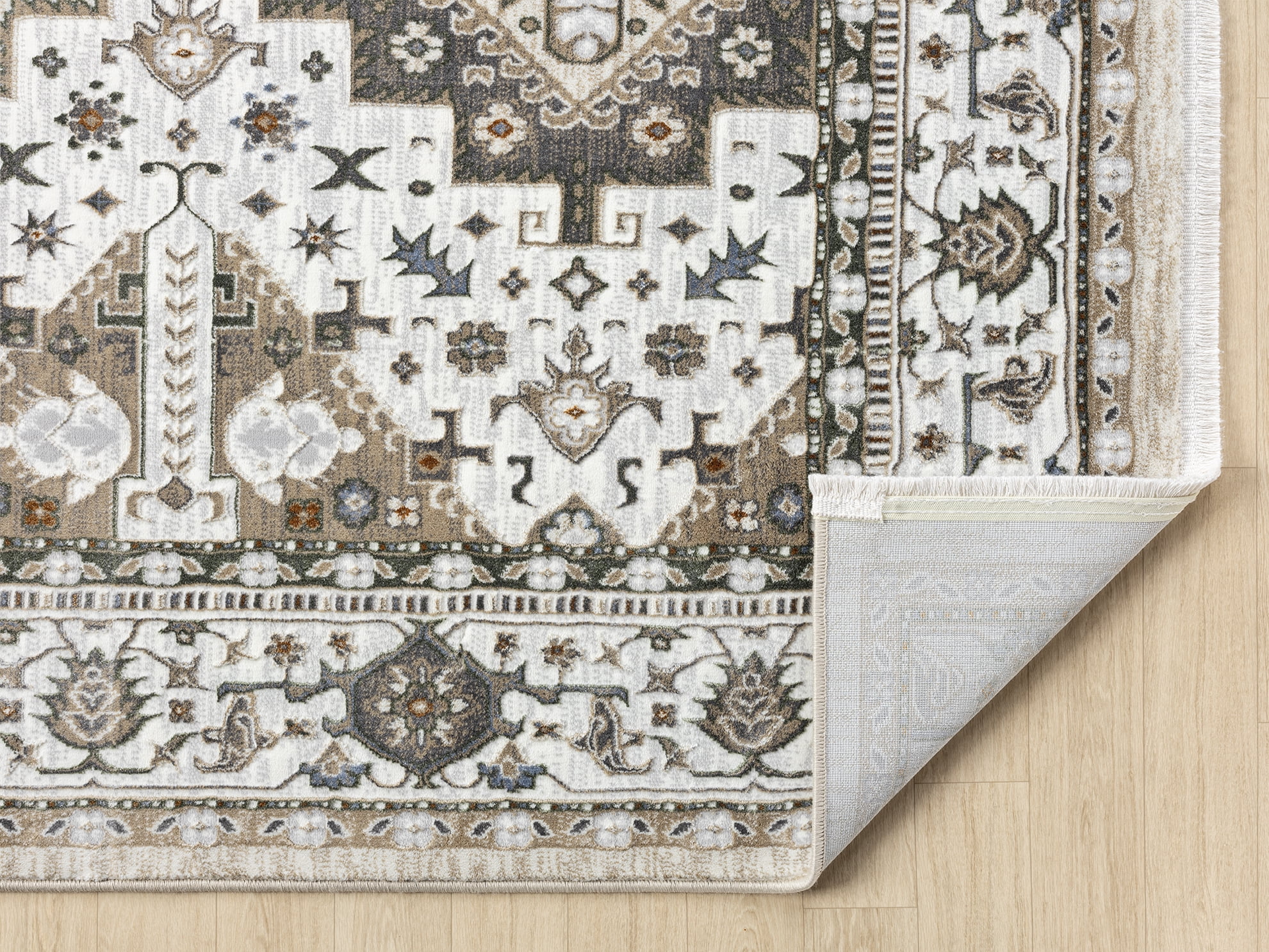 United Weavers Riviera Azure Runner Rug, Border Pattern, Cream, 2'7" X 7'2"