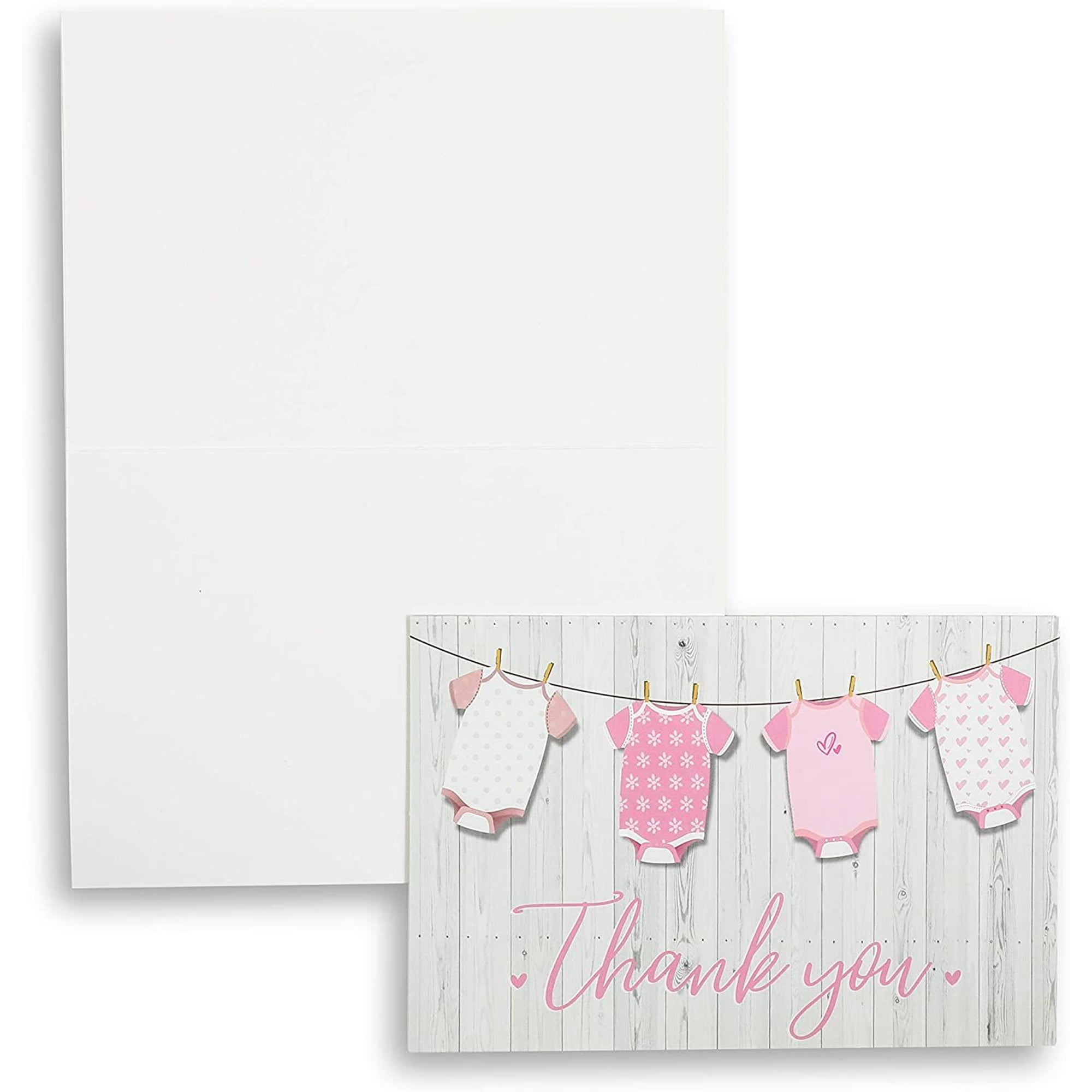 Pipilo Press 36 Pack Simple Thank You Cards With Envelopes, Pink Heart  Stickers For Wedding, Bridal Shower, Baby Shower, 4 X 6 In : Target