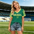 thumbnail image 5 of 2026 Brasil Soccer Jersey for Women, V-Neck Short Sleeve Brasil Soccer Shirt, Brasil Soccer Fan Jersey for Game Day Stadium Watch Party Casual Summer Wear (XXL, Green), 5 of 5