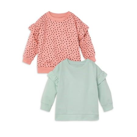 

Little Star Organic Toddler Girl 2Pk Long Sleeve Pull Over Sweatshirt Size 12M-5T