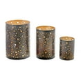 thumbnail image 1 of Christmas Black Metal Star Cut Out Candle Holder Set Of 3, 1 of 3
