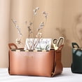 thumbnail image 2 of Leather Storage Box Desktop Debris Storage Organizer Cosmetic Jewelry Storage Holder Portable Large Space Boxes Home Organizers Dark Brown, 2 of 3
