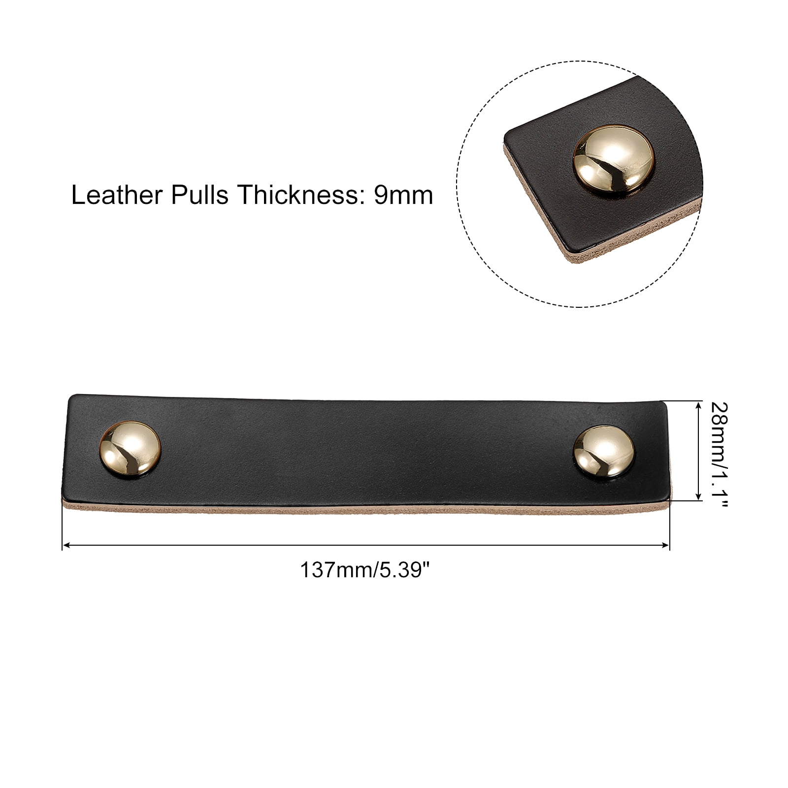 Unique Bargains Drawer Pulls Furniture Handles Knobs for Luggage Black Gold 5.4"