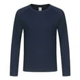 thumbnail image 2 of Zylanna Men's Long Sleeve T-Shirts, Crew Neck Activewear Solid Color Stretchy Casual Tops for Men Dark Blue, 2 of 9