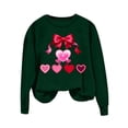 thumbnail image 3 of YueHuiYing Women's Round Neck Valentine's Day Heart-Shaped Printed Long Sleeved Top Lover Day Sweatshirt, 3 of 5