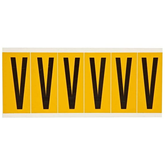 Brady Letter Label,V,1-1/2 in. W x 3-1/2 in. H 1550-V