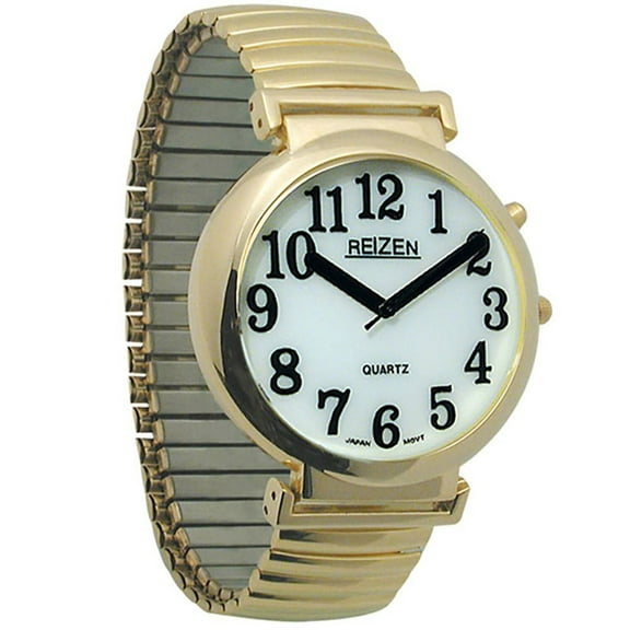 Low Vision Watch-  Illuminated, White Face Black Numbers