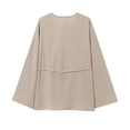thumbnail image 5 of HH TRAF para mujer, blusa estilo kimono de manga larga con cuello en V y cordones para mujer, nueva blusa holgada informal asimétrica con cinturón liso para mujer, 5 of 5