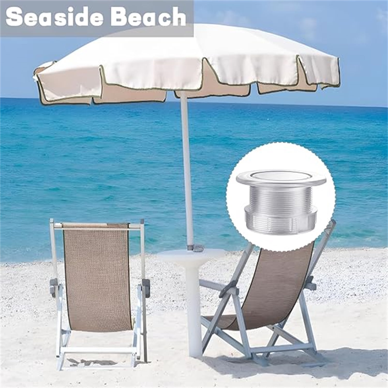 2 Sets Patio Table Umbrella Hole Ring Plug Cap Set,Bexikou Outdoor Parasol Table Hole Cover,Umbrella Pole Stabilizer Adapter for Pool Umbrella, Deck Umbrella, Patio Umbrella (Clear)