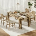 thumbnail image 3 of Heavy Duty Farmhouse Dining Table for 4-6 – Sturdy Wood Rectangular Design – 1.18'' Thick Top & 4.53'' Sturdy Legs – Easy Assembly – Rustic Brown – Ideal for Dining Room or Kitchen, 3 of 32