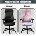 thumbnail image 4 of HELLHERO Marble Print Office Chair Cover Universal Dustproof Desk Chair Protector Decorative Gaming Chairs Seat Covers Pink, 4 of 7
