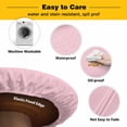 thumbnail image 3 of Elastic Fitted Round Tablecloth, Solid Pink Waterproof Stretch Table Cover for 36"-44" Tables, Romantic Minimalism Abstract Denim Texture Washable Outdoor Tablecloths for Patio, Picnic, Camping, 3 of 9