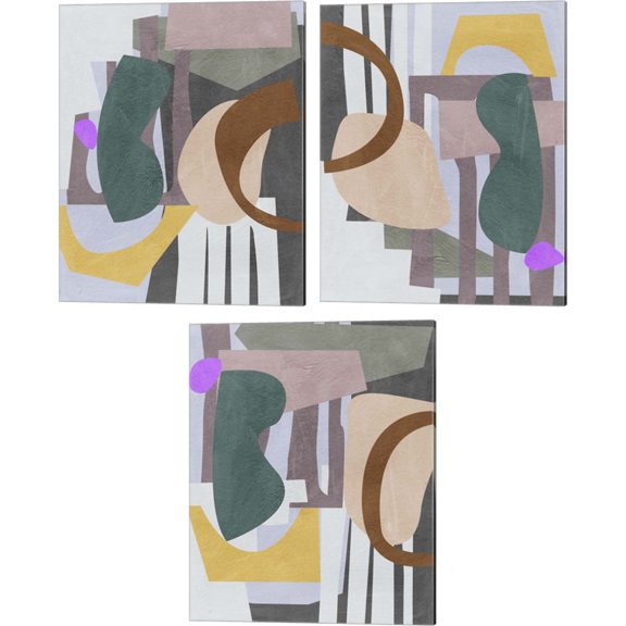 Great Art Now City Shades by Melissa Wang 3 Piece Canvas Art Set Each 12"W x 15"H