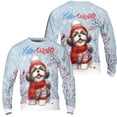 thumbnail image 3 of Hello Winter Shih Tzu Smiling in Red Scarf Hat Welcome Christmas All Over Print 3D Sweatshirt Unisex Merch Lion Dog Lover Gifts - 00017, 3 of 6
