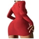 thumbnail image 4 of Bikini sólido con correa para mujer, Bikini con escote en V profundo, conjunto de traje de baño dividido cómodo, traje de baño de tres piezas OAVQHLG3B Store  lin121212, 4 of 4