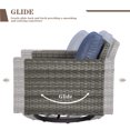 thumbnail image 4 of PARKWELL Contemporary Outdoor Swivel Rocking Chair Set of 2,Patio Wicker Swivel Lounge Glider Chair for Porch Balcony Yard,Gray/Navy, 4 of 8