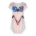 thumbnail image 2 of Robes pour Femmes 2024 Été Chemise de Bikini Oversize par-Dessus Manches Courtes Mignonne Imprimé de Bikini par-Dessus Robe T-Shirt Ample Porter Rabais de 50 % Liquidation!, 2 of 4