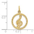 thumbnail image 2 of 14k Yellow Gold Treble Clef Charm - .9 Grams - Measures 22.2x14.8mm, 2 of 2