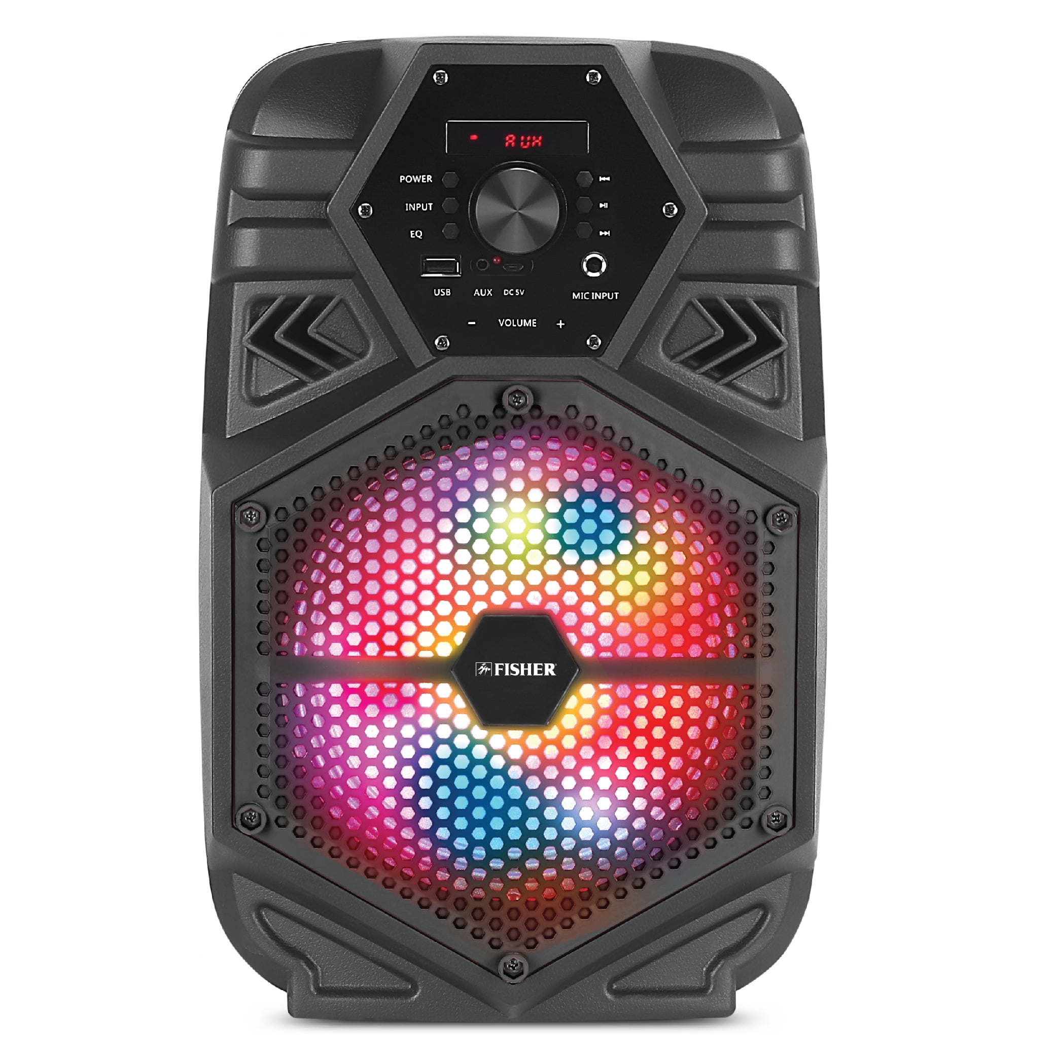 Fisher Portable 8inch Karaoke Speaker, PA System, Bluetooth, Mic Input