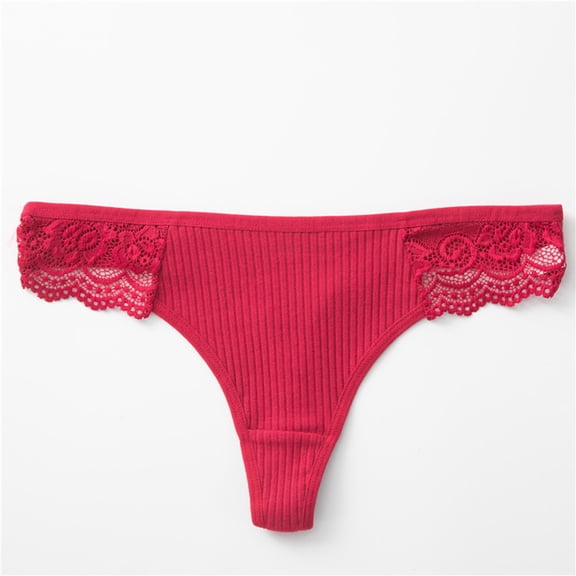 HaoXianJian Women Underwear Low Waist Thongs Side with Lace Breathable Stretch Underpants