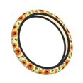 thumbnail image 3 of Goofa Sunflowers And Butterflies Pattern Elastic Stretch Steering Wheel Cover,Universal 15 inch, Microfiber Breathable Ice Silk, Anti-Slip, Odorless, Easy Carry, 3 of 8